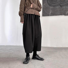 Load image into Gallery viewer, Autumn and Winter Nine-point Stitching Elastic Waist Wide-leg Pants
