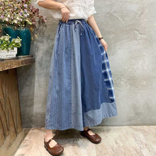 Load image into Gallery viewer, Color Block Denim Wide Leg Pants
