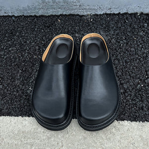 Thick-soled Closed-toe Slippers