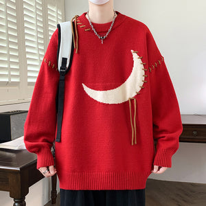 Loose Crew Neck Drop Shoulder Sleeve Sweater