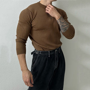 Slim Fit Long Sleeve Knitted T-shirt