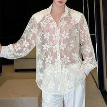 Load image into Gallery viewer, Patterned Mesh Loose See-through Shirt
