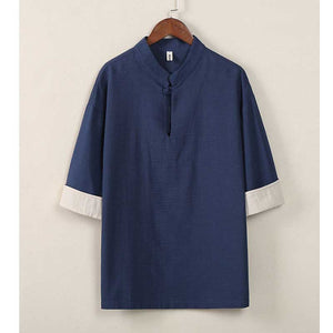 Loose Cotton And Linen Short Sleeves