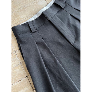 Drape Wide-leg Floor-length Suit Trousers