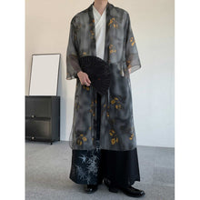 Load image into Gallery viewer, Apricot Blossom Dark Rain Lace-up Gauze Cardigan
