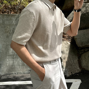 Knitted Lapel Polo Shirt