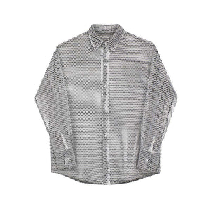 Thin Mesh Cutout Long Sleeve Shirt