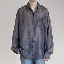 Load image into Gallery viewer, Textured Stripe Draped Sunscreen Shirt
