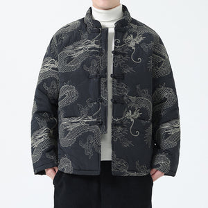 Winter Dragon Embroidered Tang Suit Jacket