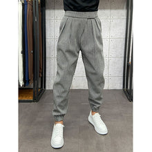 Load image into Gallery viewer, Winter Thick Striped Pleated Cropped Trousers
