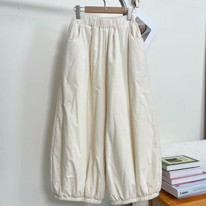 Elastic Waist Bloomers Wide Leg Cotton Trousers