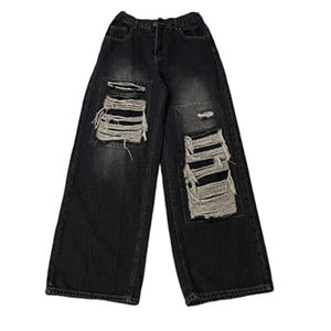 Ripped Loose Straight Pants