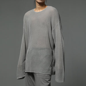 Micro-perforated Long-sleeved Ultra-thin Knitted T-shirt