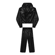 Load image into Gallery viewer, Loose Sequined Casual Shirt and Pants Suit Two Piece Sets
