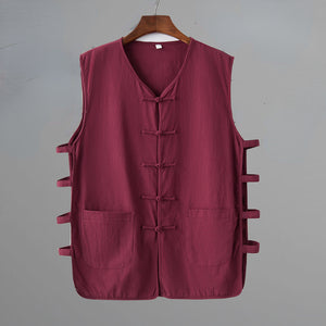 Thin Casual Cotton And Linen Vest