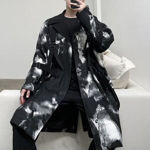 Dark Mid-Length Ink-Dyed Tie Coat