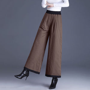 Loose Hemmed Casual Thickened Wide-leg Pants