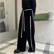 Load image into Gallery viewer, Vintage Mercerized Velvet Drawstring Thickened Wide Leg Pants
