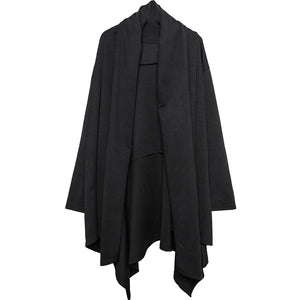 Black Mid-Length Cardigan Cape