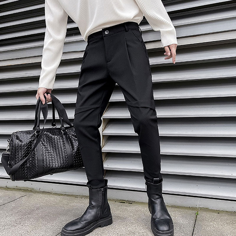 Dark Black Slim Pencil Pants