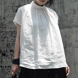 Loose Pleated Short Sleeve T-Shirt