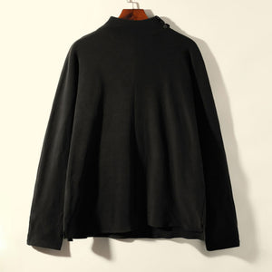 Double-sided Velvet Half Turtleneck Long-sleeved T-shirt