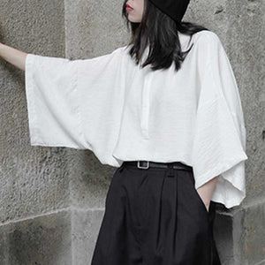 Stand Collar Oversized Cuff T-shirt