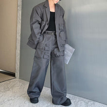 Load image into Gallery viewer, Multi-pocket Detachable Cargo Pants Suit
