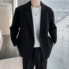 Load image into Gallery viewer, Black Loose Drape Suit Jacket
