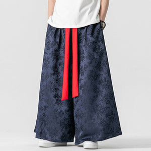 Satin Jacquard Loose Trousers