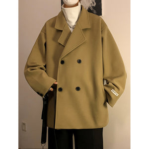 Double-breasted Loose Woolen Jacket