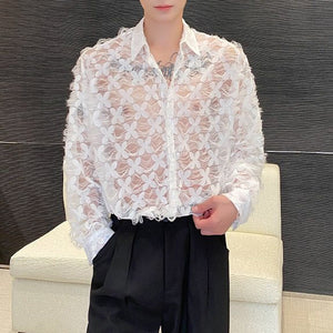 Hollow Translucent Petal Casual Shirt