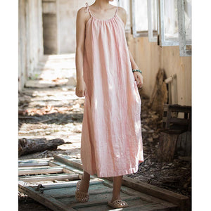 Loose Retro Casual Suspender Dress