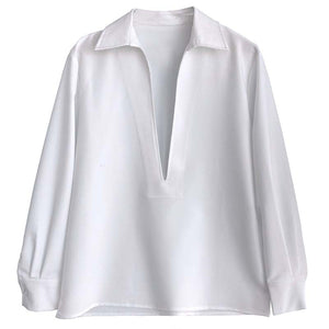 V-neck Layered Long-sleeved Shirt