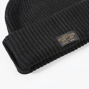 Retro Black Warm Knitted Hat