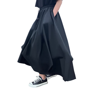 Drawstring Pocket Irregular Culottes