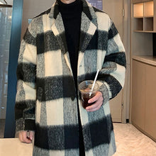 Load image into Gallery viewer, Winter Plaid Wool Mid-length Coat
