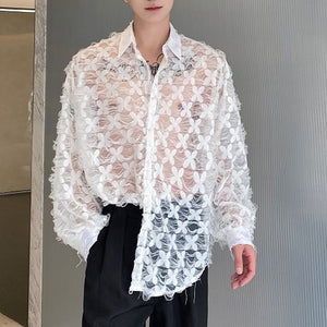 Hollow Translucent Petal Casual Shirt