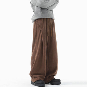 Loose Casual High-density Twill High-waist Drape Wide-leg Pants