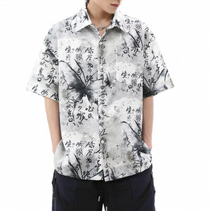 Printed Loose Casual Thin Short-sleeved Shirt