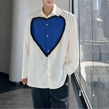 Load image into Gallery viewer, Casual Blue Heart Patchwork Shirt
