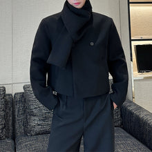 Load image into Gallery viewer, Scarf Collar Warm Short Woolen Coat
