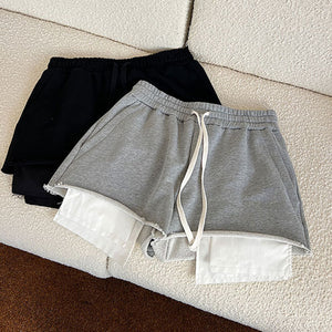 Drawstring Raw Edge Shorts