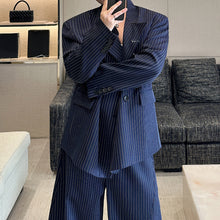 Load image into Gallery viewer, Striped Suit Jacket Loose Wide-leg Pants Suit Two-piece Suit
