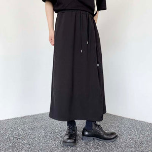 Double Hem Button Cropped Culottes