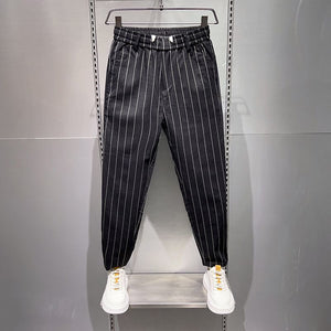 Casual Striped Straight Pants