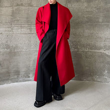 Load image into Gallery viewer, Lapel Wool Loose-fitting Trench Coat
