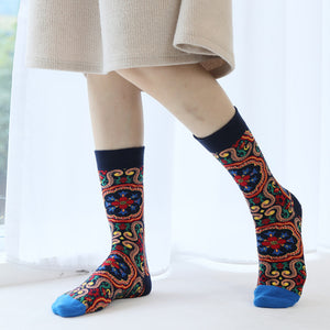 French Jacquard Oil Painting Socks