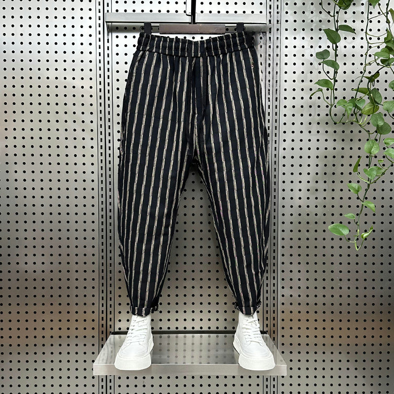 Vertical Striped Slim Casual Harem Pants