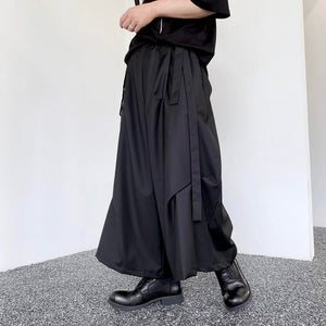 Dark Ribbon Pleated Wide Leg Hakama